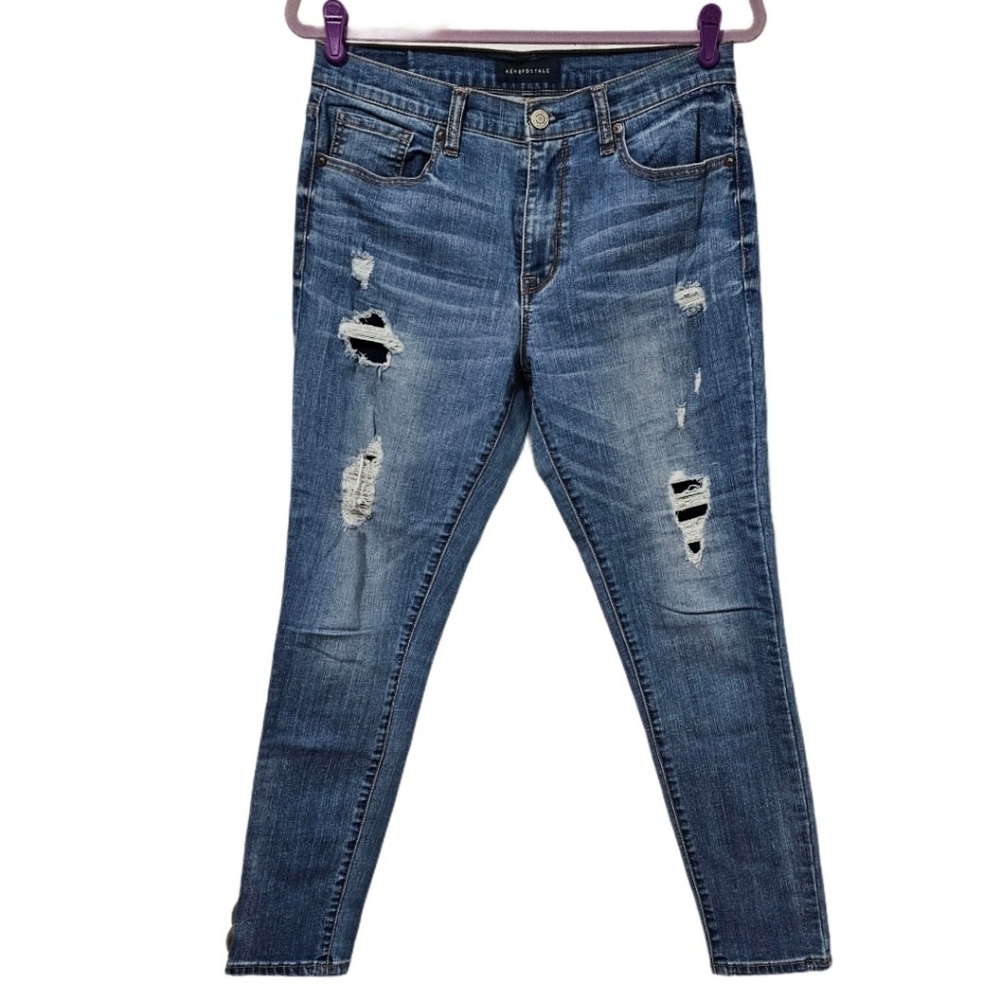 Aeropostale Distressed High Waisted Ankle Jeggings